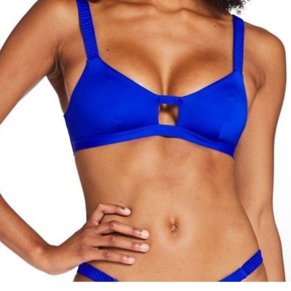Vitamin A Swim Lennon Bralette Top Sardinia Blue Size M